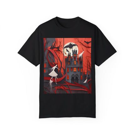 Halloween Night Scene Unisex Garment-Dyed T-shirt