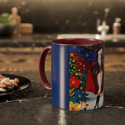 🎭❄️ The Christmas Masquerade Lady Colorful Mug – Art Deco Holiday Fantasy