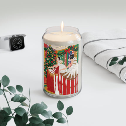 🎄💃 The Christmas Mirror Duet Scented Soy Candle – Art Deco Holiday Elegance