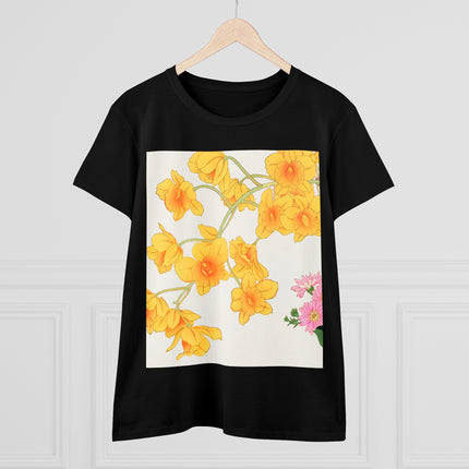 Golden Bow Orchid Women's Midweight Cotton Tee