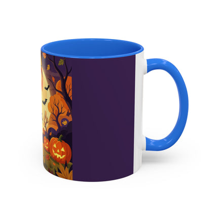 🌕🍂 Autumn Song Beneath The Harvest Moon Colorful Mug – Whimsical Halloween Charm