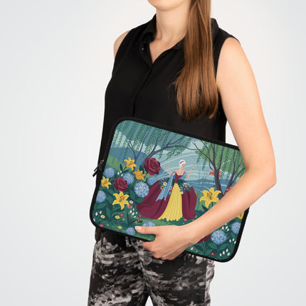 🌹🌿 The Lady Of The Willow Garden Laptop Sleeve – Art Deco Floral Elegance