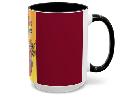 Elegant Holiday Woman with Gifts Colorful Mugs (11oz, 15oz)