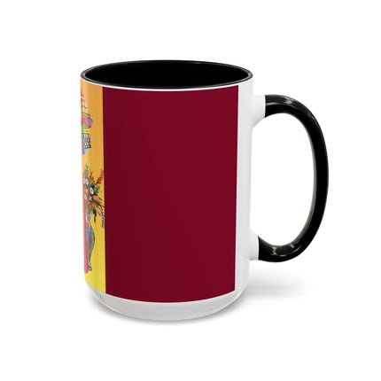 Elegant Holiday Woman with Gifts Colorful Mugs (11oz, 15oz)
