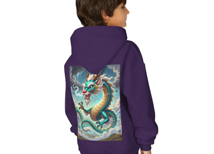 Tibetan Dragon in Battle Youth Heavy Blend Hooded Sweatshirt