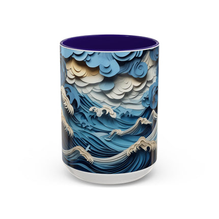 Dramatic Ocean with Crashing Waves Colorful Mugs (11oz, 15oz)