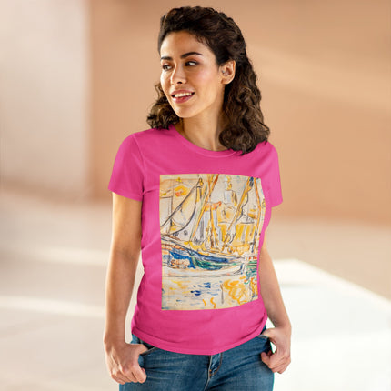 Saint-Tropez by Paul Signac Women's Midweight Cotton Tee
