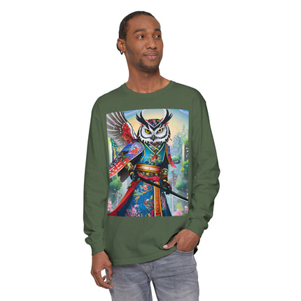 Cyberpunk Samurai Owl Long Sleeve T-Shirt