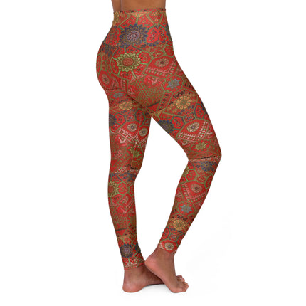 Japanese Fan Pattern by G.A. Audsley High Waisted Yoga Leggings (AOP)