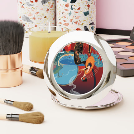 Golden Day Serenade Compact Mirror – Elegant Harmony & Sunlit Grace