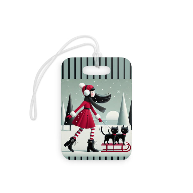 Red Sled & Curious Cats Luggage Tag