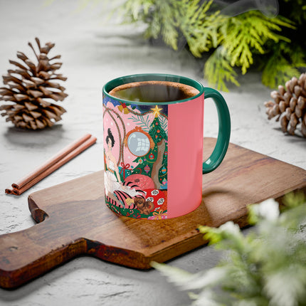 🎀🎄 Christmas Morning In The Rose Parlor Colorful Mug – Art Deco Holiday Fantasy