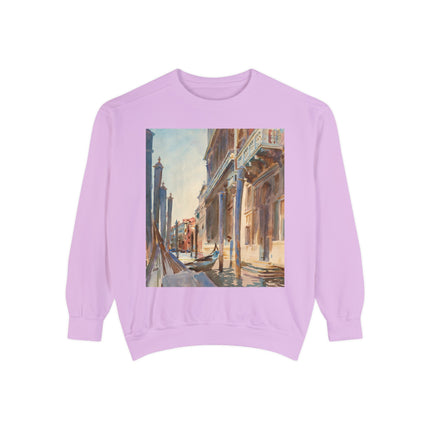 Gondola Moorings on the Grand Canal by John Singer Sargent Unisex Garment-Dyed Sweatshirt