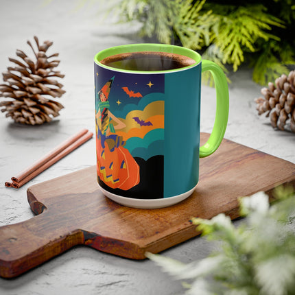 🌙🎃 The Witch Of Crescent Moon Pumpkin Colorful Mug – Colorful Halloween Charm