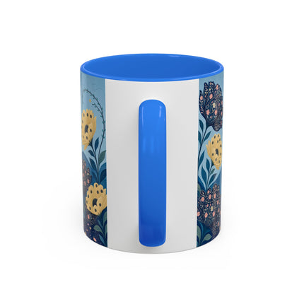 🌼🦋 The Enchanted Butterfly Garden Promenade Colorful Mug – Art Deco Floral Whimsy