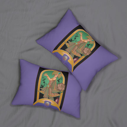 October & Opal, Tourmaline (from the Gem Series) by Sofia Chiostri Spun Polyester Lumbar Pillow