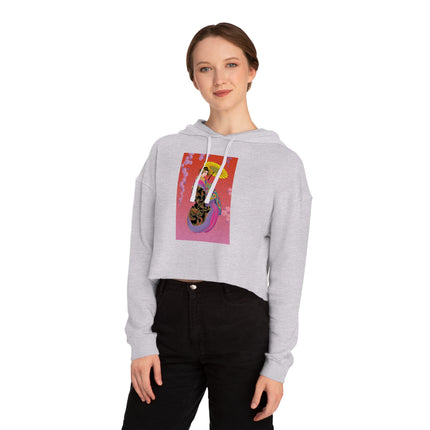 Enchanting Geisha Cropped Hooded Sweatshirt