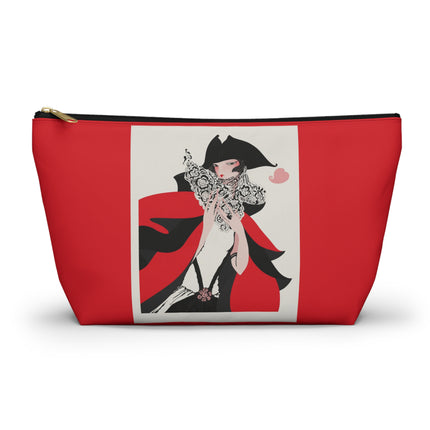 Crimson Masquerade Cosmetic Bag – Dramatic Grace & Bold Elegance