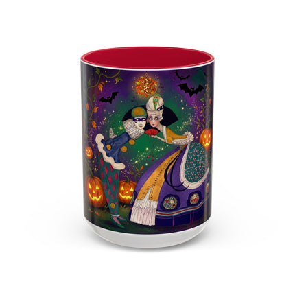 🎭🎃 The Masquerade Beneath The Pumpkin Lantern Colorful Mug – Theatrical Halloween Charm