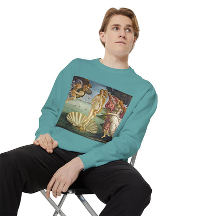 Birth of Venus by Sandro Botticelli Unisex Garment-Dyed Sweatshirt