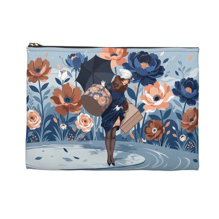 ☂️🌺 The Lady Of The Traveling Garden Accessory Pouch – Art Deco Floral Adventure