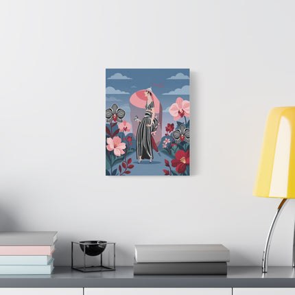 🌸🖤 The Striped Orchid Promenade Placemat – Art Deco Floral Fashion