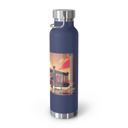 Art Deco Valentine's Romance Copper Vacuum Insulated Bottle, 22oz