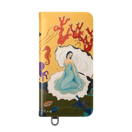 🐚🌊 The Lady Of The Enchanted Pearl Flip Case – Art Deco Undersea Fantasy