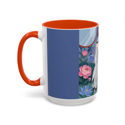 Whispers to the Golden Songbird Colorful Mugs – Art Deco Garden Elegance