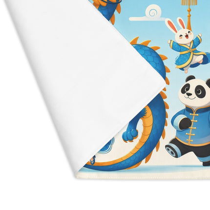 🐉🎉 Blue & Gold Dragon Festival Parade Placemat – Enchanted Lunar New Year Celebration
