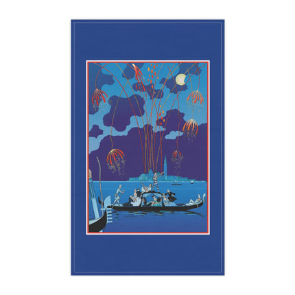 Fireworks in Venice by George Barbier Kitchen Towel