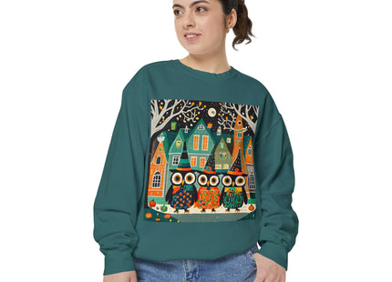 Night of the Trick-or-Treating Owlets Unisex Garment-Dyed Sweatshirt
