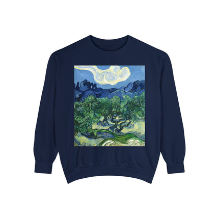 Olive Trees by Vincent Van Gogh Garment-Dyed Sweatshirt