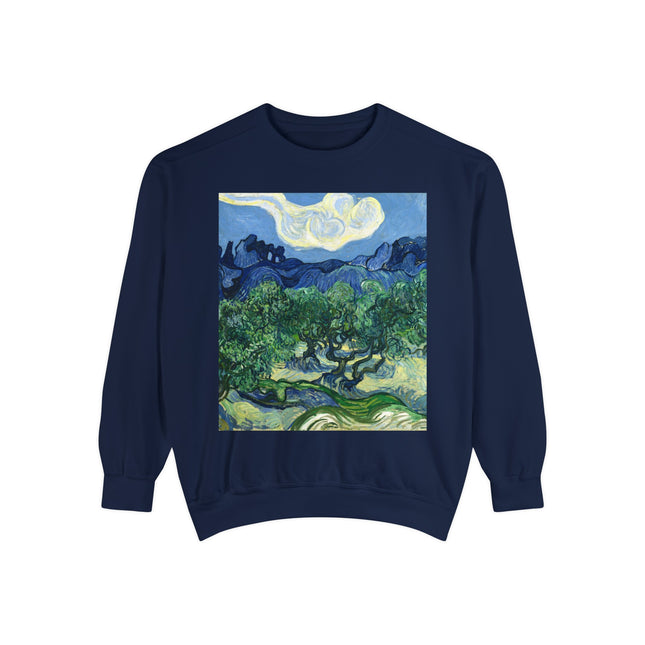 Olive Trees by Vincent Van Gogh Garment-Dyed Sweatshirt
