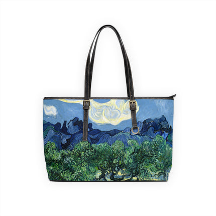 Olive Trees by Vincent Van Gogh PU Leather Shoulder Bag