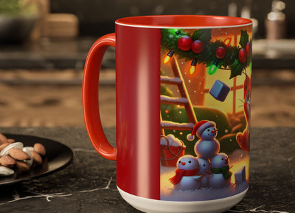 Naughty or Nice Kitten Christmas Colorful Mugs (11oz, 15oz)