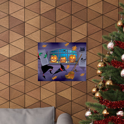 Whimsical Halloween Mischief Matte Horizontal Posters