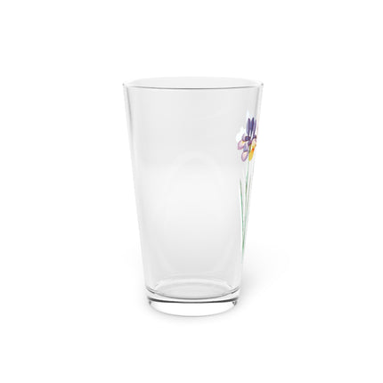 Iris Flowers Glass, 16oz
