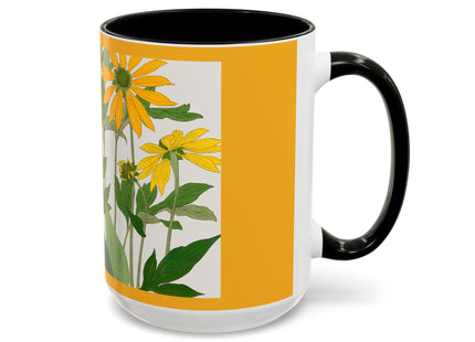 Clerodendrum & Rudbeckia Flower by Tanigami Kônan Colorful Mugs (11oz, 15oz)