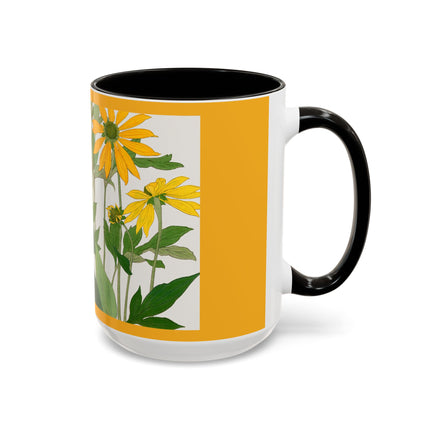 Clerodendrum & Rudbeckia Flower by Tanigami Kônan Colorful Mugs (11oz, 15oz)