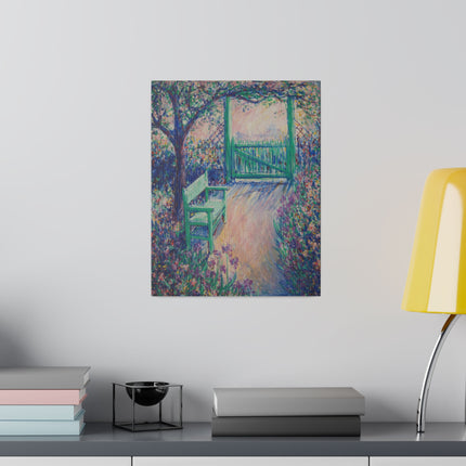 The Green Chair – Tranquil Impressionist Garden Scene