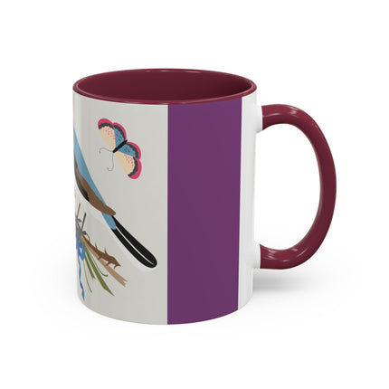 Bluebird & Butterfly Colorful Mugs – Spring Harmony & Delicate Beauty