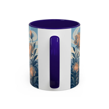☔🌸 The Grand Floral Journey Colorful Mug – Art Deco Travel Elegance