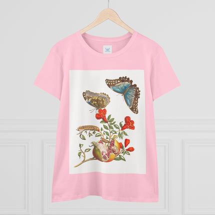 Blue Butterflies and Pomegranate Cotton Tee
