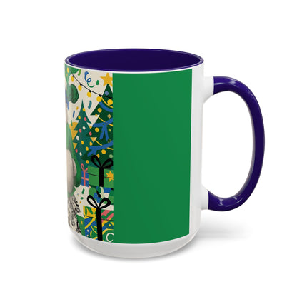 🍀🎄 The Emerald Holly Christmas Colorful Mug – Art Deco Holiday Elegance