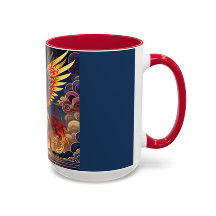 Flame-Winged Horse at Sunset Colorful Mugs (11oz, 15oz)