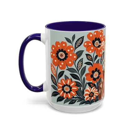 🧳🌼 The Grand Floral Voyage Colorful Mug – Art Deco Travel Elegance