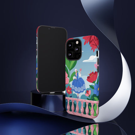 🌺🪭 The Lady Of The Grand Flower Terrace Phone Case – Art Deco Garden Elegance