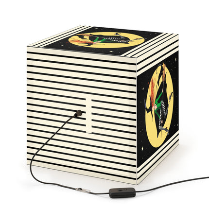 A Witch’s Moonlit Flight Light Cube Lamp