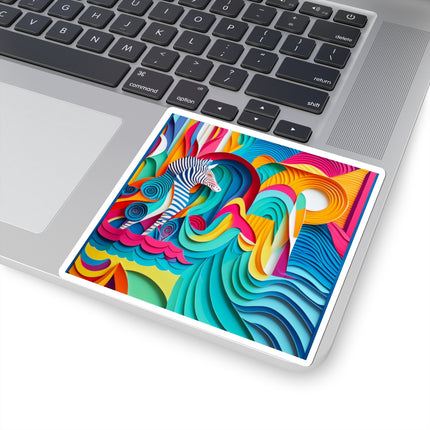 Surfing Zebra Kiss-Cut Stickers (4 Sizes)